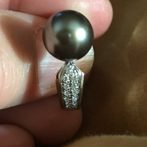 NWOT Black Cultured Pearl Ring - Picture 5 of 8